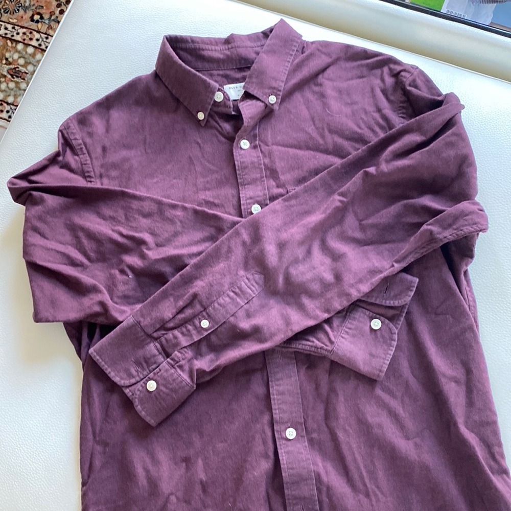 CLUB MONACO burgundy shirt long sleeves men M
